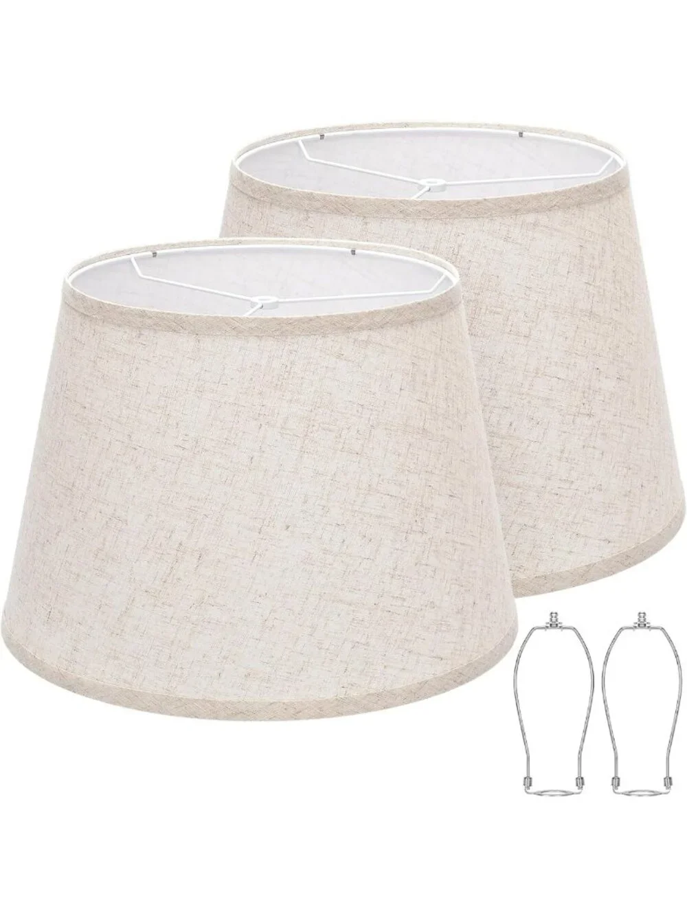 Beige Large Drum Lamp Shades Set of 2 - 12